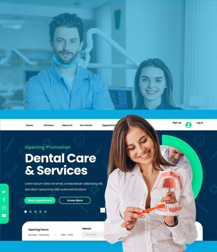 Modern dental clinic website design Vancouver focused on user experience and online appointment booking