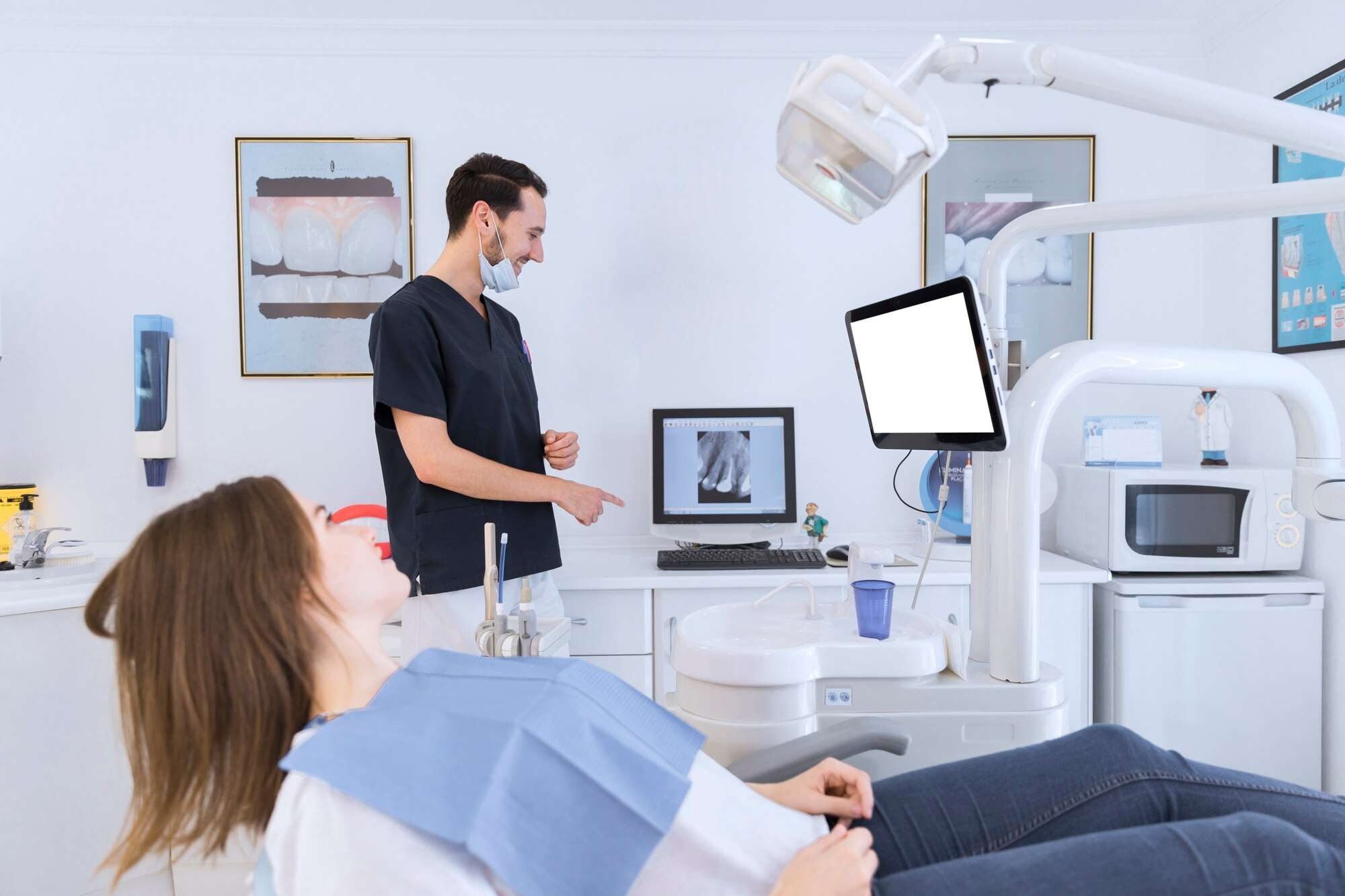 Dentist treating a patient - lead through AI SEO